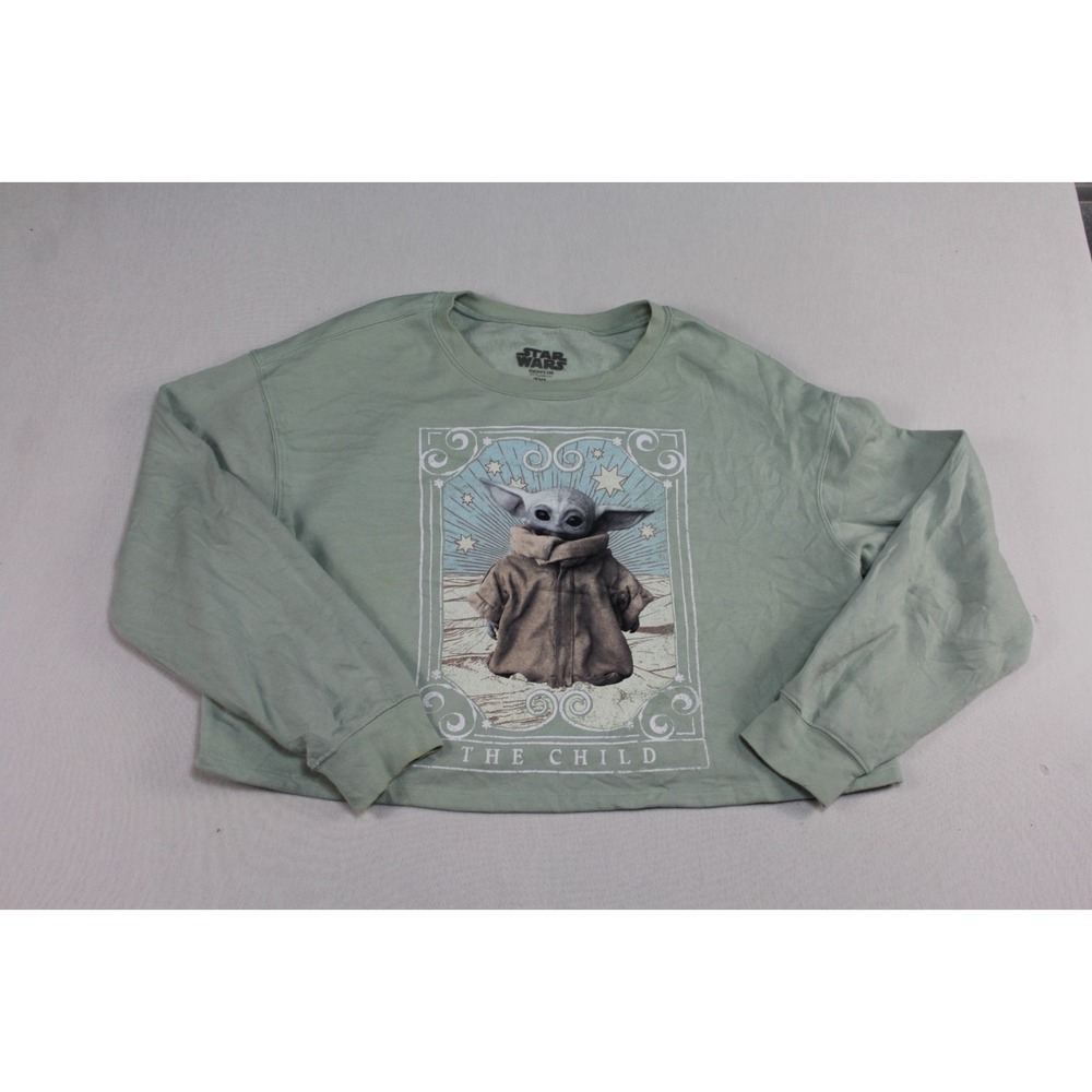 Star Wars Sweater Women XXL Beige Excellent Grogu The Child Crop Pullover